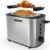 KitchenBoss Tostadora 2 Ranuras：Tostadora con Bandeja Recogemigas e Calientapanecillos, 6 Niveles de Tostado, Tostadora Pan con Función de Apagado Automático e Descongelación, 870W