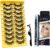 LDBKLGHJ 10 pares pestañas postizas, lifting pestañas kit profesional, Kit Pestañas Postizas Individuales, 3D con delineador, DIY Kit De Extensión De Pestañas Individuales