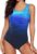 Sweetneed chida yi Bañadores de Mujer Traje de una Pieza con Relleno Bañador Push up Ropa de Baño Cintura Alta Size Gradiente de Color Cruz Atrás Slim Fit Cuerpo Atractivo Bañera Bikini…