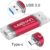 leizhan Memoria USB Tipo C 64GB,Flash Drive USB 3.0 OTG para Samsung S9,Huawei,Portátil,Teléfono y Otras Dispositivos USB o Tipo C-Rojo