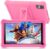 SANNUO Tablet para Niños 7 Pulgadas Android 13 Tableta con 8GB RAM 64GB ROM (TF 128GB), Google GMS, Pantalla IPS HD, Doble Cámara, Bluetooth, Control Parental, Tablet Infantil con Funda EVA(Rosa)