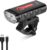 Luz de Bicicleta RYACO, Luces de Bicicleta Recargables USB, Faro Delantero, 2400 lúmenes, 4 Modos, IP65, luz de montaña Impermeable para Ciclismo, Linterna (Negro y Rojo)