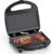 Snailar Sandwichera Eléctrica 750W con Placas Grill Antiadherentes y Mango Cool Touch, Ideal para Paninis y Carnes, Negro