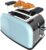 Cecotec Tostador Vertical Toastin’ Time 850 Blue, 850W, Doble ranura corta y ranura ancha 3,8cm, Varillas Superiores, Acero Inoxidable, Apagado y Pop-up Automático, Recogemigas