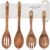 4 Cucharas de Madera para Cocinar – Diferentes Tamaños y Usos. Juego de Utensilios de Cocina 100% Madera de Teca. Menaje de Cocina para Sartenes Antiadherentes – Accesorios de Cocina Eco & Sin Tóxicos