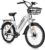 AKEZ Bicicleta eléctrica para Adultos y Mujeres, Bicicleta de montaña eléctrica de 26» para Mujeres, batería de Iones de Litio extraíble para Hombres con Shimano 7 velocidades(Blanco)