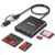 Beikell Lector de Tarjetas SD/Micro SD, 4 en 1 Adaptador de Concentrador de Tarjetas USB C & USB 3.0, Leer 4 Tarjetas Simultáneamente Lector Tarjetas de Memoria para SD/Micro SD/MMC/TF/SDXC/SDHC