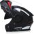 Bluetooth Casco Moto Abatible Casco De Moto ECE Homologado Modular Visera Doble Integrado con Un Micrófono Incorporado,Protección Motociclet Modular De Cascos Integrales