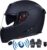 Casco integral Casco modular de moto Casco integral de bicicleta de montaña Casco de motocicleta Bluetooth Cascos de protección con protección contra la lluvia Viseras antivaho Aprobado por ECE Neg