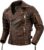 Chaqueta De Moto De Cuero Natural Para Hombre Chaqueta De Motociclista De Piel De Vaca De Capa Superior Traje De Moto Retro Chaqueta De Cuero Molido Con Piedra