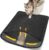 Conlun Alfombra Arena Gatos 58×42 cm, Alfombrilla arenero Gato, diseño de Doble Capa en Forma de Panal, orina y Material Impermeable, diseño de Control de Basura con Asas Laterales Negro