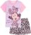 Disney Pijama corto de Minnie Mouse para niñas, conjunto de ropa de dormir de verano de 2 piezas