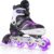 DUZSKJ Patines en línea Ajustables para niños y niñas con Ruedas de iluminación, Patines Ajustables para niños, para Principiantes, niños, Juegos al Aire Libre en Interiores