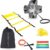 EUREKA BODIFY Kit Entrenamiento Futbol y Agilidad – 10 Conos Entrenamiento – Escalera de Agilidad 6m – Paracaidas Entrenamiento – 3 Bandas Resistencia – Cuerda para Saltar – Bolsa de Transporte