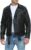 Fahsyee Chaqueta de piel sintética para hombre, chaqueta bomber negra, cuello alto, ligera, con cremallera, ajuste entallado