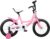 Fetcoi Bicicleta infantil de 16 pulgadas con ruedines de apoyo antideslizantes para niños y niñas de 4 a 8 años. Ruedines desmontables para bicicletas infantiles (rosa)