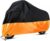 Funda Moto Impermeable Grande XXL, Cubremoto Resistente Proteccción Solar, Polvo, Nieve, Viento, Lluvia, para Motocicletas y Scooters Alta clilindrada, con o sin Maletero (XXL, Negro Naranja)