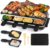 HengBO Raclette 8 Personas – 2 en 1 Raclette Grill con 8 Mini Sartenes y Reversible para Grill y Crepes – 1300 W