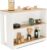 IDMarket – Mesa de bar con isla Juno de madera blanca y bandeja con forma de haya