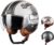 ILM Casco Moto Para Hombre y Mujer-Casco Moto Jet con Visor- Casco Motocross Scooter Homologado ECE, Modelo ILM-B120,Negra Crema, S