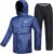 ILM Chubasquero Moto Impermeable Hombre-Traje de Lluvia Resistente al Desgaste, 6 Bolsillos, Juego de 2 Piezas con chaqueta y pantalones