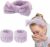 IMAXWAVE Kit de Spa para Cuidado Facial: Diadema Suave en Forma de Lazo y Muñequeras Absorbentes para Maquillaje y Tratamientos de Belleza, Ideal para Rutinas Diarias y Spa en Casa – Morado