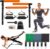 Kit de Barra de Pilates Hommie, Set Mejorado de Valor en Libras con 6 Bandas de Resistencia (20+40+50 lbs), Barra de Resistencia Portátil y Desmontable para Entrenamiento de Cuerpo Completo en Casa