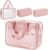 KTMOUW Neceser Mujer Transparente Neceser Maquillaje Viaje Impermeable Bolsa de Aseo Portátil Grande Organizador para Cosméticos 3 Piezas Rosa