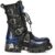 NEW ROCK M-591-S5 Botas Punk DE Llama PÚRPURA de Cuero Negro Estilo Motorista Gótico