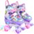 Patines Unicornio para Niños Patines Roller Quad Ajustables con Ruedas Luminosas para Niñas y Niños Principiantes