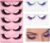 QOWUXHZ 7 Pares Pestañas Postizas Naturales Cat Eye Lashes Natural 3D De Ojos Gato Fox Eye Lashes Winged False Eyelashes Negro Púrpura Azul