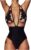 riou Bañadores para Mujer Una Pieza 2023 Bañador V-Cuello Halter Top Bikini Push Up Monokinis Cintura Alta Cross Back Elegante Acolchado Ropa de Baño de Playa Reductor Swimsuit Original