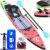 Tabla Hinchable Paddle Surf Tabla de Paddle Surf, Asiento de Kayak, 330 x 76 x 15 cm, hasta 150 kg, Almohadilla integrada, Aleta Desprendible, Doble Remo Ajustable, Kit de Reparación (Rojo)