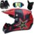 UIGJIOG Casco de Motocross,Casco de Cross de Moto Jet con Gafas Máscara Guantes,Deportes de Motos Off-Road Racing Downhill Enduro Casco ATV MTB BMX Quad Cascos de Motocicleta