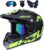 UIGJIOG Casco Motocross Casco Enduro, Cross Casco con Gafas Guantes Mascarilla,Dot Certificación Casco de Moto para niños Downhill