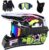 Unisexo Cara Completa MTB Casco de Motocross, con Gafas Guantes Máscara, Juventud Niños Moda Fuera de La Carretera Deporte Moto ATV Casco, Cuesta Abajo Enduro BMX Quad Bicicleta de Tierra Chocar Casco