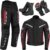 Vaster Moto Chaqueta de moto con pantalón Botas de moto impermeables para hombre Guantes protectores para motociclistas Juego de 4 piezas Rojo